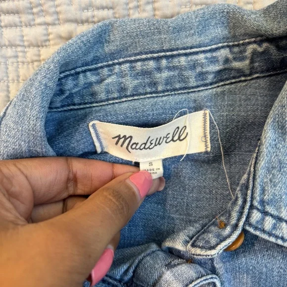 Madewell Cut Off Denim Shirt - Picture 9 of 10